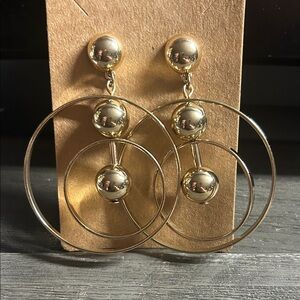 SugarFix Gold‎ Circle Drop Earrings
